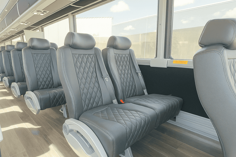 interior of Indio Coach Bus Service charter bus