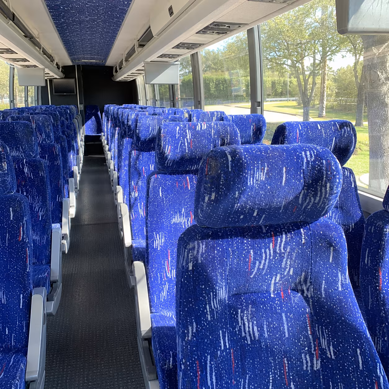 indio 56 passenger charter bus inside